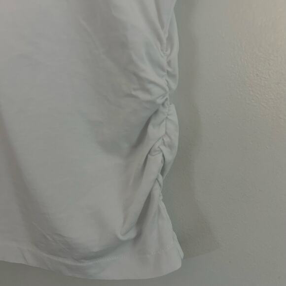 Madewell Women's Side Cinch Crewneck Stitching Detail White Tee Top L Large New - Picture 5 of 8